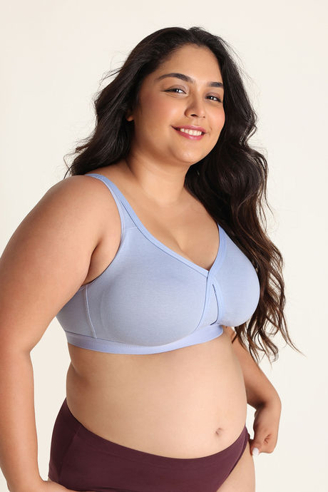 Zivame True Curv Double Layered Non Wired Full Coverage Super Support Bra - Blue Blizzard — image 2
